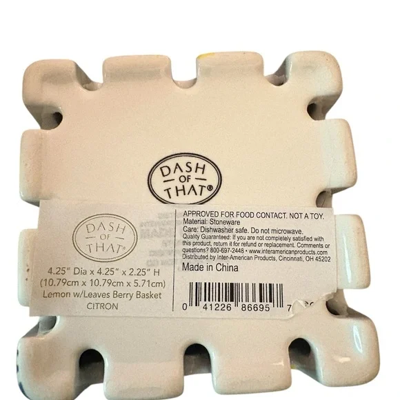 Porcelain Berry Basket with Lemon Handwash and Lemon Candle. - Picture 9 of 10